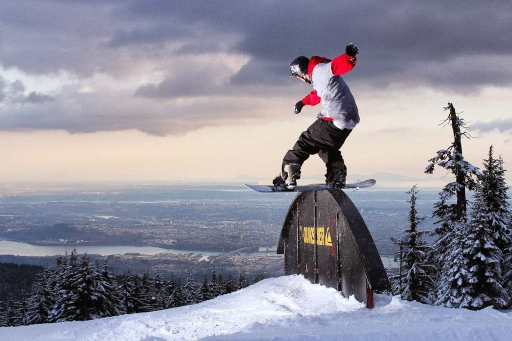 Snowboarding at Grouse Mountain in Vancouver